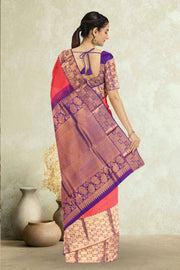 Scarlet Red Pure Zari Kanjivaram Silk Saree 10059198