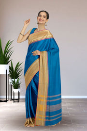 Blue Handloom Chettinad Cotton Saree 10072705