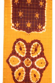 Mustard Yellow and Maroon Sungudi Cotton Saree 10078024