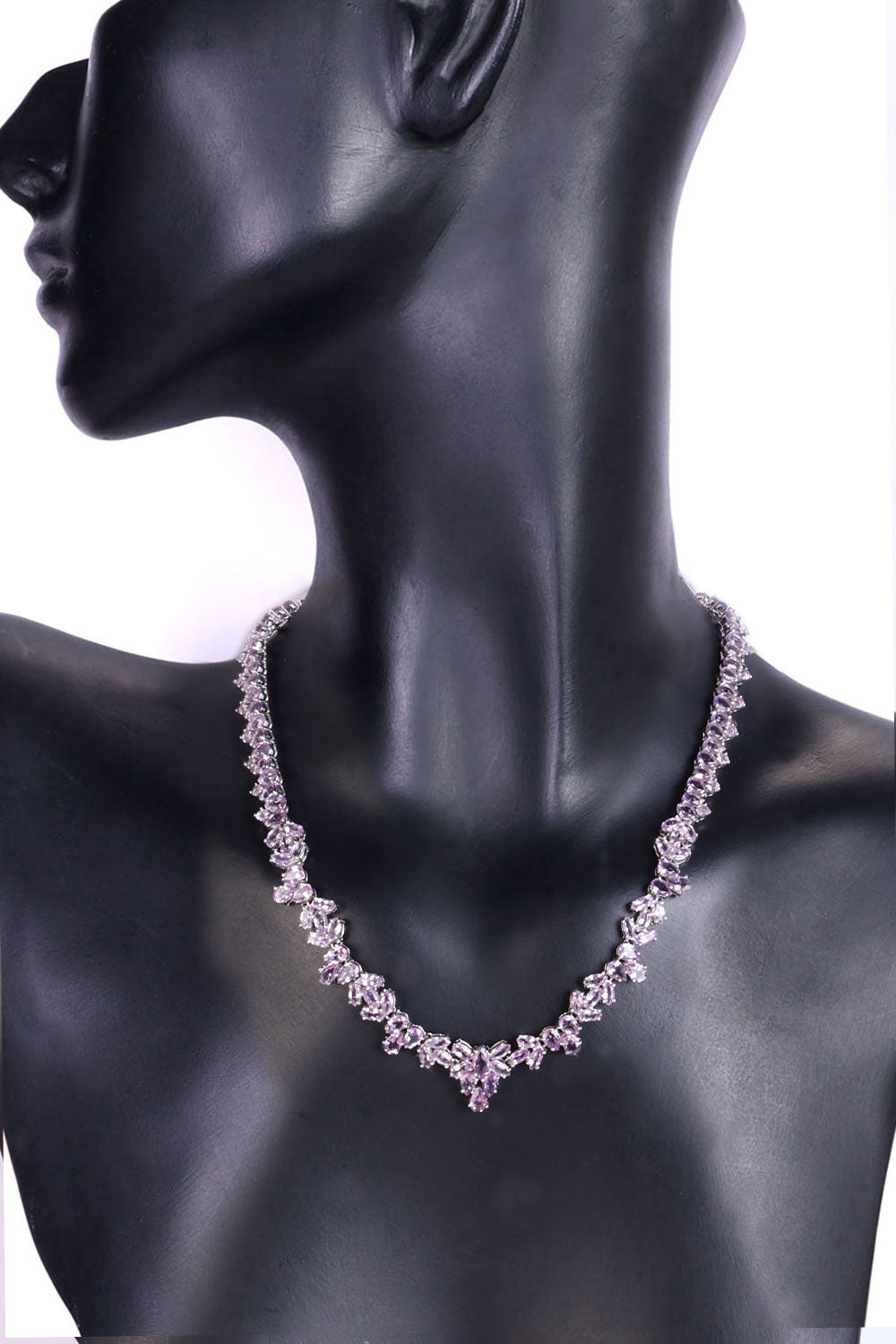 African Amethyst Sterling Silver Necklace 10067123