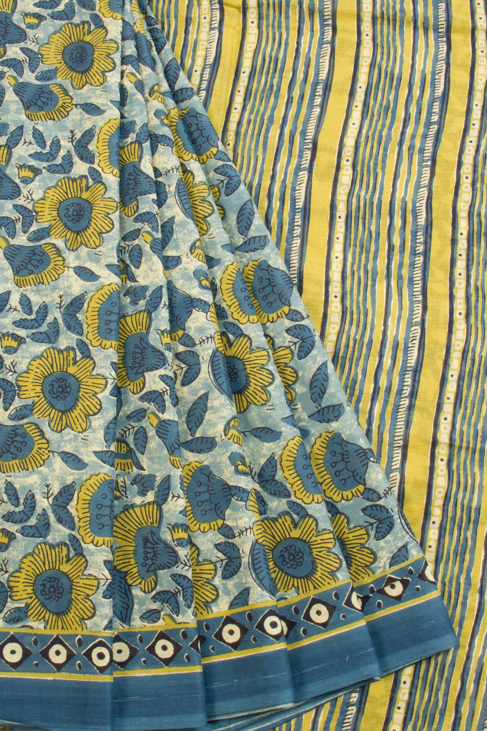 Blue Vanaspathi Printed Mulmul Cotton Saree 10069095 - Avishya