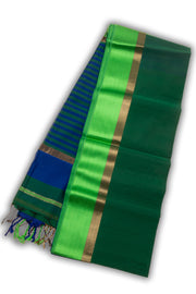 Green Maheshwari Silk Cotton Saree 10076365