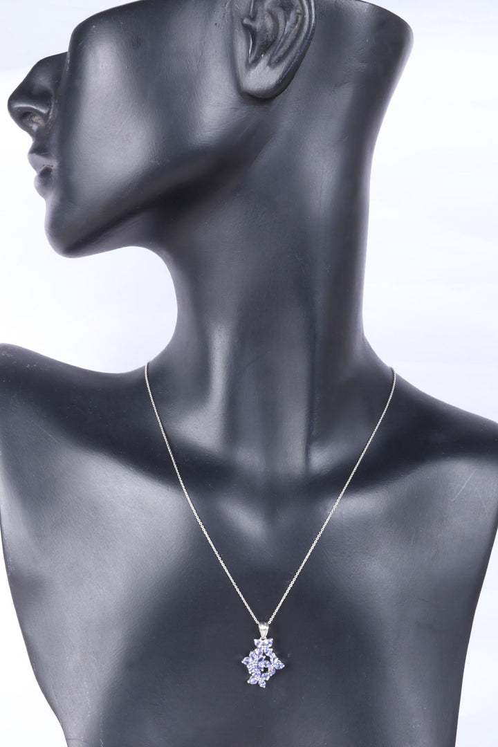 Tanzanite Sterling Silver Necklace Pendant Chain 10067177