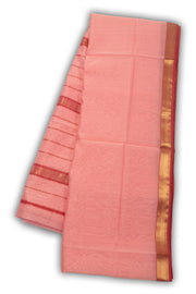 Pink Maheshwari Silk Cotton Saree 10076359