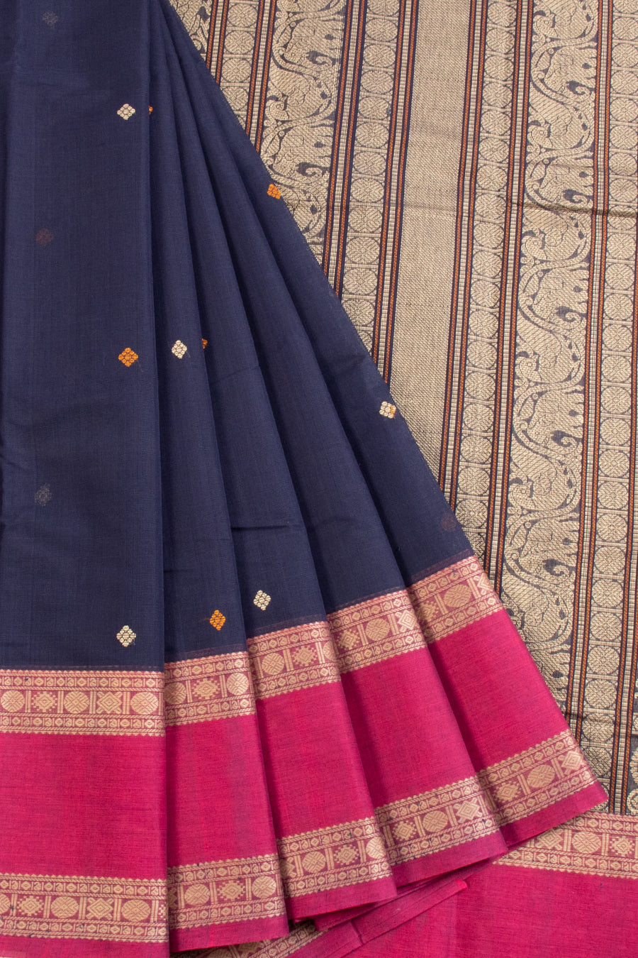 Blue Kanchi Cotton Saree 10068676 - Avishya