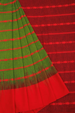 Green Bengal Phulia Cotton Saree 10069416 - Avishya