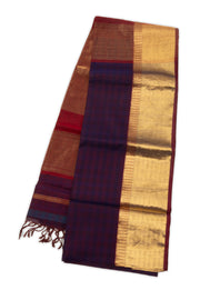 Blue Maheshwari Silk Cotton Saree 10076364