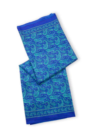 Blue Kashmiri Printed Silk Saree 10075992