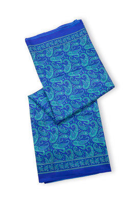 Blue Kashmiri Printed Silk Saree 10075992