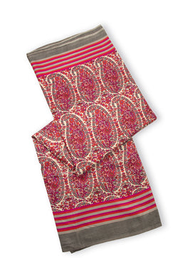 Cream Kashmiri Printed Silk Saree 10075988
