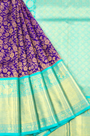 Royal Purple Pure Zari Korvai Kanjivaram Silk Saree 10062637