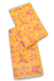 Yellow Chanderi Printed Silk Cotton Saree 10075368