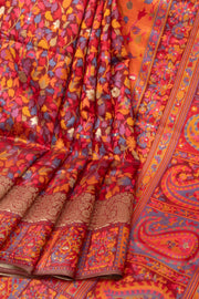 Red Handloom Kashmir Kani Silk Saree 10075400