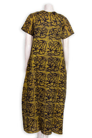 Yellow Batik Printed Cotton Nightwear 10076178