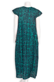 Green Batik Printed Cotton Nightwear 10076185