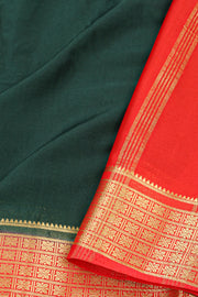 Dark Green Mysore Semi Crepe Silk Saree 10077210