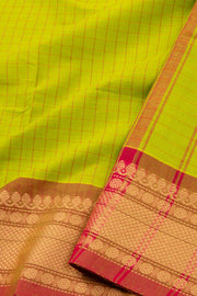 Green Handloom Chettinad Cotton Saree Without Blouse 10075172