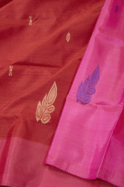 Pink Kanjivaram Vegan Silk Saree 10075923