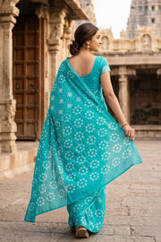 Turquoise Blue Sungudi Saree 10078030