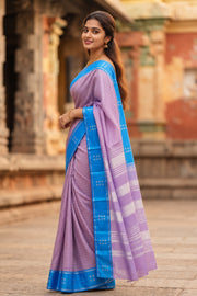 Blue Korvai Kanjivaram Silk Saree with Thandavalam Border 10077920