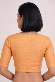 Orange Aari Embroidered Chanderi Silk Cotton Blouse 10068926