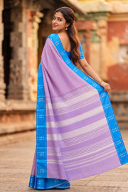 Blue Korvai Kanjivaram Silk Saree with Thandavalam Border 10077920
