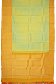 Green Korvai Kanjivaram Pure Silk Saree with Contrast Border 10077906