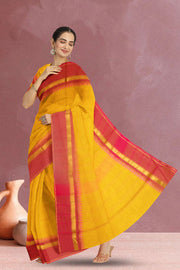 Yellow Handloom Kanchi Cotton Saree 10071705
