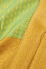 Green Korvai Kanjivaram Pure Silk Saree with Contrast Border 10077906