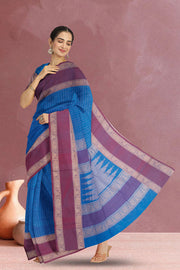 Blue Handloom Kanchi Cotton Saree 10071690