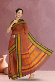 Orange Handloom Kanchi Cotton Saree 10071682