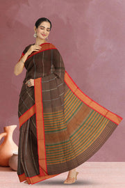 Green Handloom Kanchi Cotton Saree 10071679