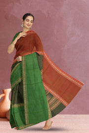 Green Handloom Kanchi Cotton Saree 10071675