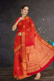Husker Red Nakashi Kanjivaram Silk Saree 10075525