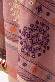 Light Mauve Bhujodi Kala Cotton Dupatta 10070525 - Avishya