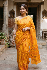 Mustard Yellow Sungudi Saree 10078055