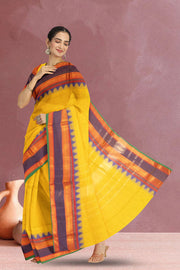 Yellow Handloom Kanchi Cotton Saree 10071701