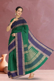 Green Handloom Kanchi Cotton Saree 10071691