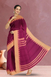 Violet Handloom Kanchi Cotton Saree 10071656