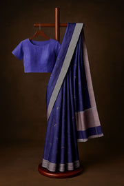 Blue Handwoven Chanderi Saree 10075508