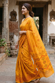 Mustard Yellow Sungudi Saree 10078055