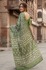 Green Kani Printed Silk Saree 10078003