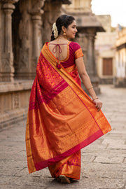 Maroon Monotone Jacquard Kanjivaram Silk Saree 10078188
