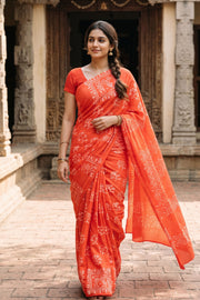 Orange Sungudi Saree 10078027