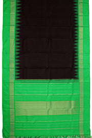 Brown Korvai Kanjivaram Pure Silk Saree with Temple Border 10077908