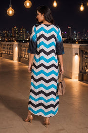 Multi Color Printed Vegan Charmeuse Silk Dress 10077280