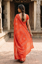 Orange Sungudi Saree 10078027