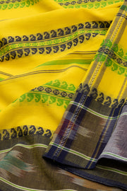 Yellow Dhaniakhali Cotton Sarees Without Blouse 10075208