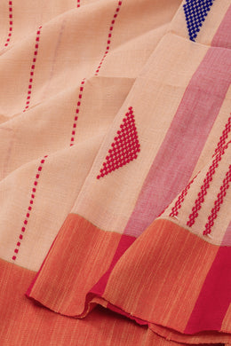 Beige Bengal Handwoven Cotton Saree 10075334