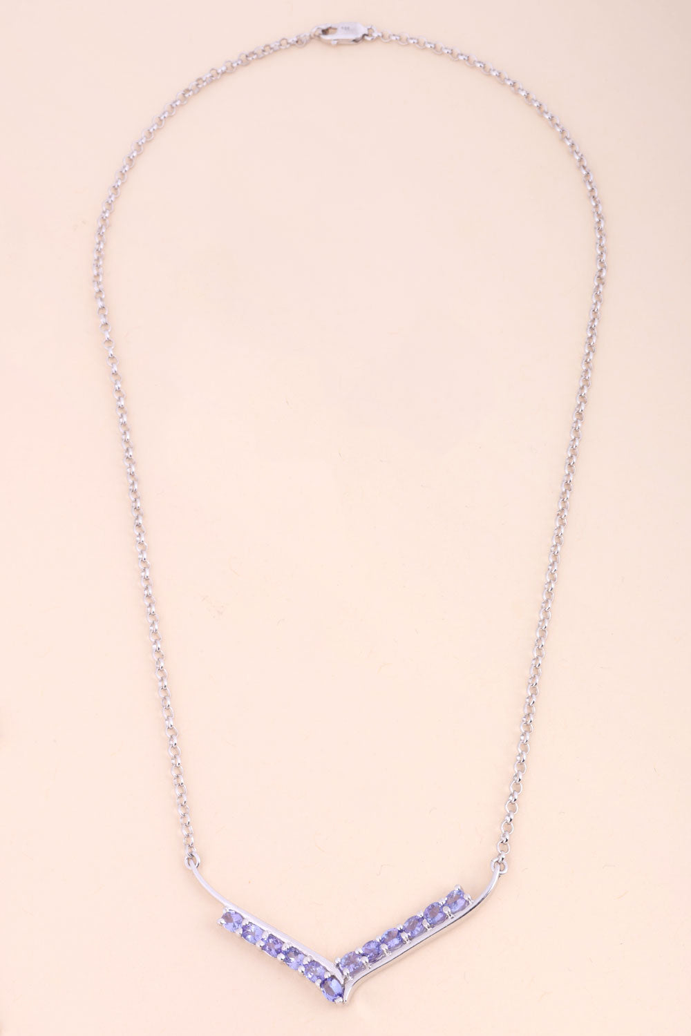 Tanzanite Sterling Silver Necklace 10067129 - Avishya